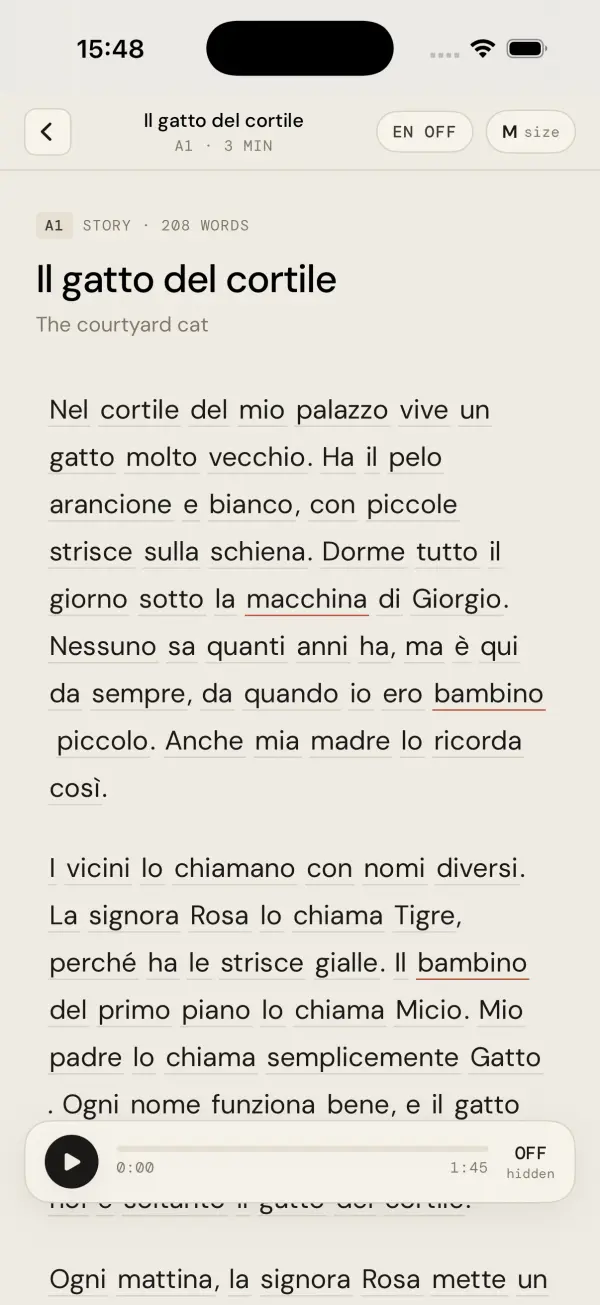 Verso story screen on iPhone